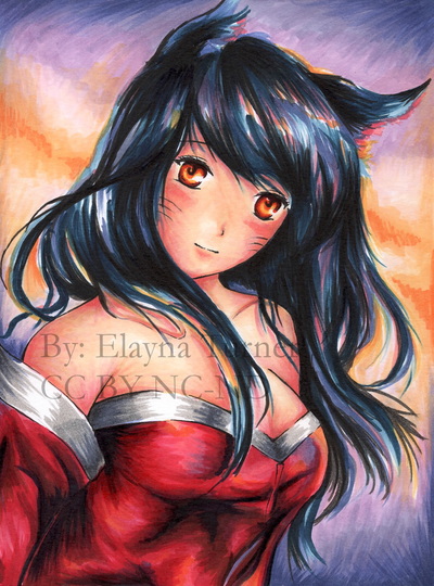 Ahri drawing from League of Legends
